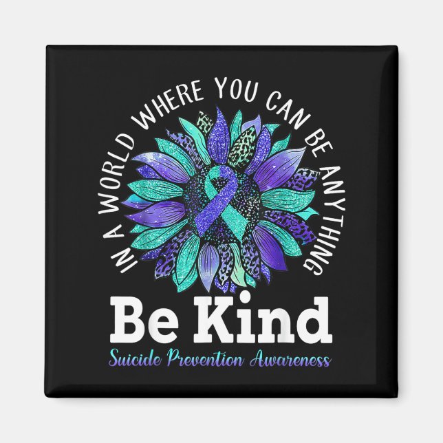 Prevention Awareness Week Be Kind Leopard Suower Magnet (Front)