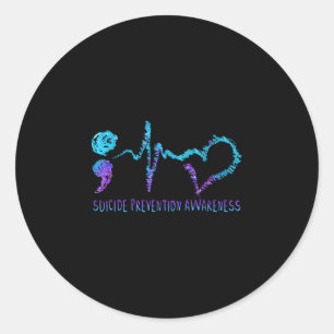 Prevention awareness week shirt heartbeat classic round sticker