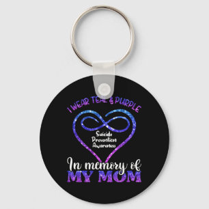 Prevention Shirt Teal Purple In Memory Of Mum Key Ring