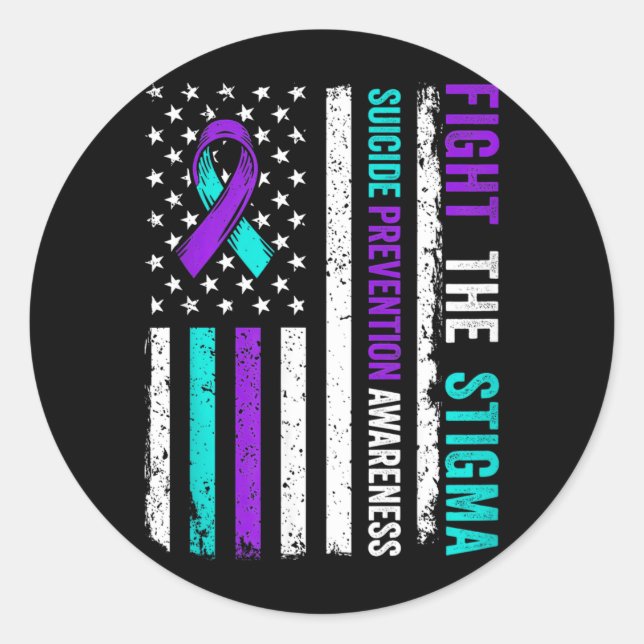 Prevention Support Fight Stigma Awareness Classic Round Sticker (Front)
