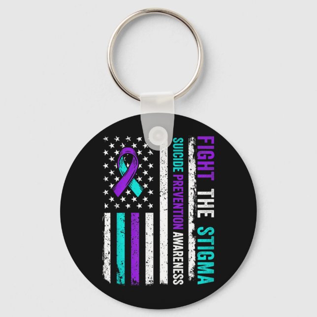 Prevention Support Fight Stigma Awareness Key Ring (Front)