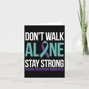 Prevention Teal Purple Ribbon Support Design Card