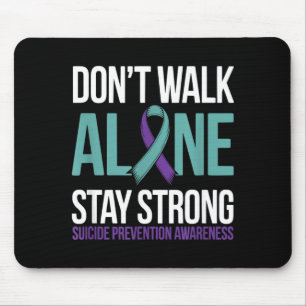 Prevention Teal Purple Ribbon Support Design Mouse Pad