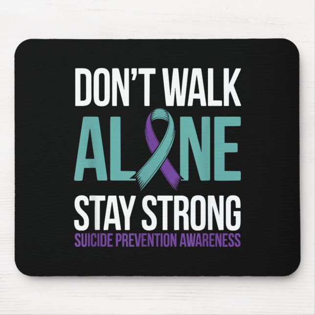 Prevention Teal Purple Ribbon Support Design Mouse Pad (Front)