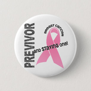 Previvor 1 Breast Cancer 6 Cm Round Badge