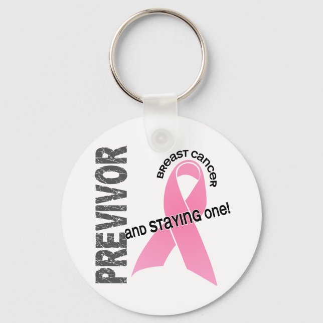 Previvor 1 Breast Cancer Key Ring (Front)