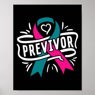 Previvor Brca Breast Cancer Awareness Support  Poster