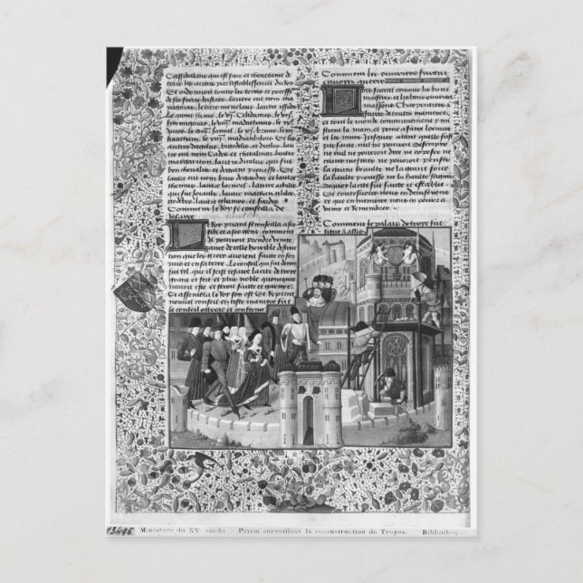 Priam watching the reconstruction of Troy Postcard (Front)