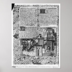 Priam watching the reconstruction of Troy Poster