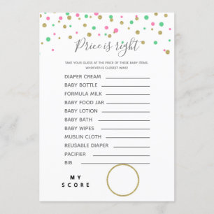 Price is right games Baby Shower Invitation