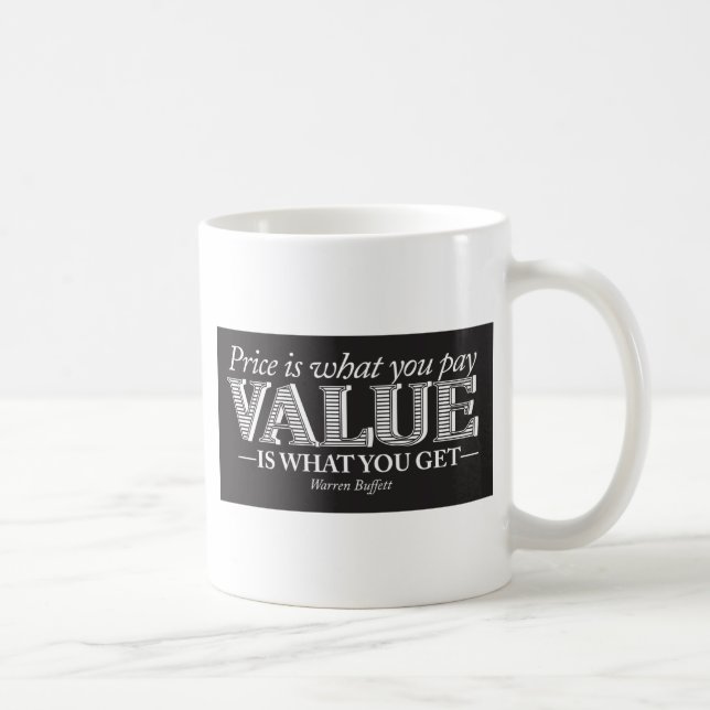 Price is what you page - white on black coffee mug (Right)
