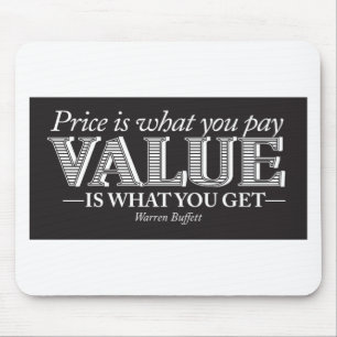 Price is what you page - white on black mouse pad