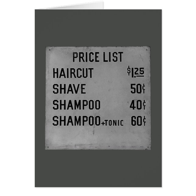 price list (Front)