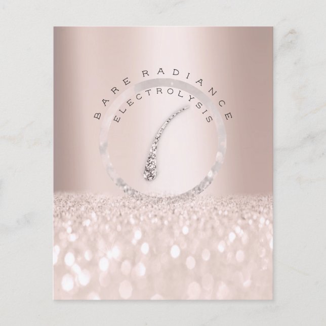 Price List Beauty Salon Rose Glitter Electrolysis2 Flyer (Front)