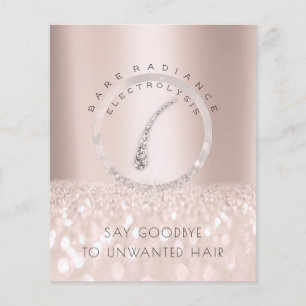 Price List Beauty Salon Rose Glitter Electrolysis Flyer