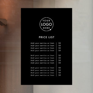 Price List Black Logo Business Professional