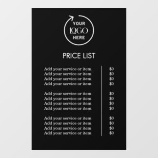 Price List | Black Logo Business Professional