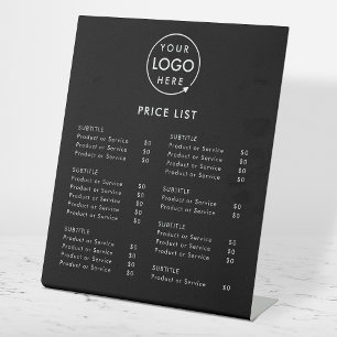 Price List    Black Logo Business Professional Pedestal Sign