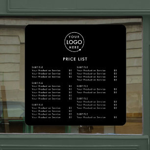 Price List   Business Logo Black Modern Minimalist