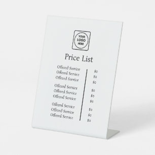 Price List Display Modern Professional Logo Pedestal Sign