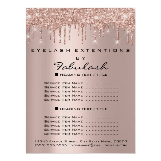 price-list-eyelash-extension-makeup-artist-drips-poster-zazzle-au