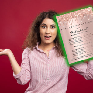 Price List Eyelash Extension Makeup Artist Drips Poster