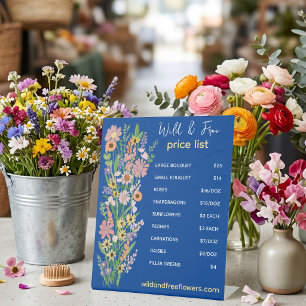 Price List Florist Handpainted Flowers Market Pedestal Sign