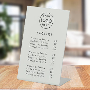 Price List   Grey Logo Business Modern Pedestal Sign