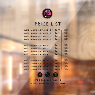 Price List Logo Business Modern Professional