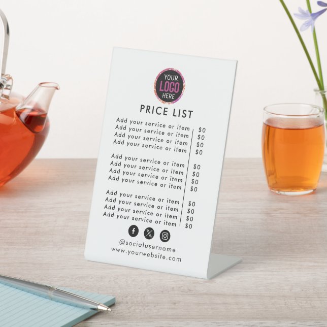 Price List | Logo Business Modern Professional Ped Pedestal Sign (In SItu)