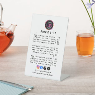 Price List Logo Business Modern Professional Ped Pedestal Sign