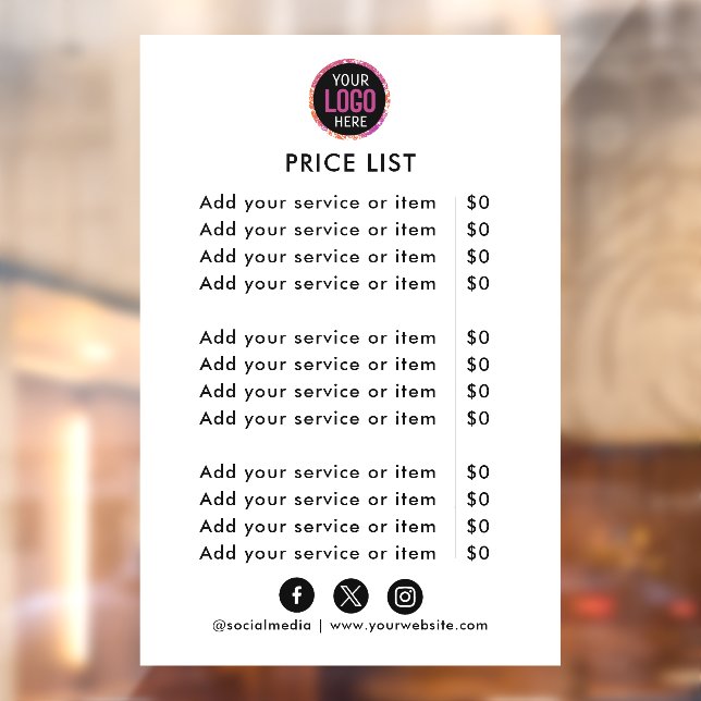 Price List | Logo Business Modern Professional Win (Sheet 2)
