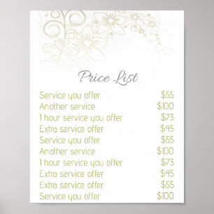 Price List Nail Salon Posters