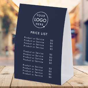 Price List Table Tent 4x6 Tabletop Paper Sign