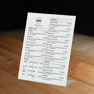 Price List   White Business Menu Modern Pedestal Sign