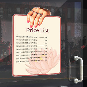 Price List Window Cling