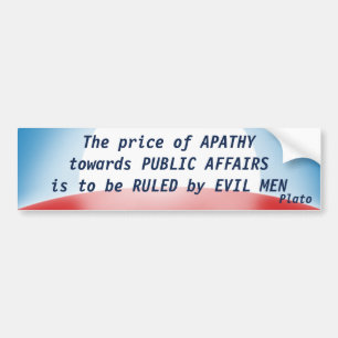 Price of Apathy (Plato) Bumper Sticker