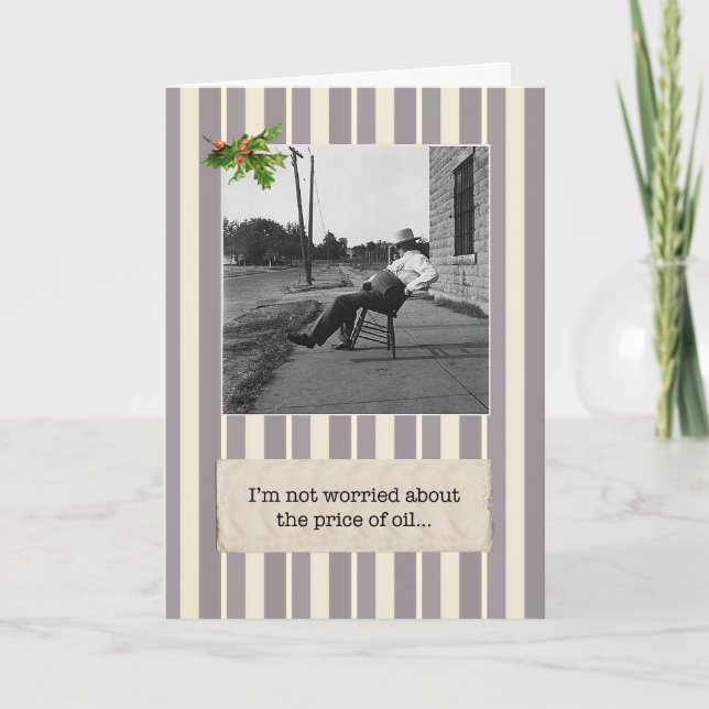 Price of Oil vs. Price of Beer Holiday Card (Front)