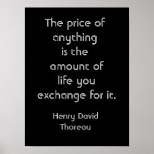 Price of things -- Thoreau quote - art print