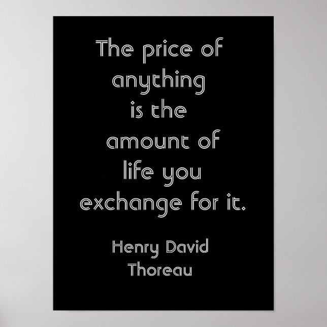Price of things -- Thoreau quote - art print (Front)
