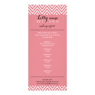 PRICE SERVICES LIST cool chevron pattern coral Rack Card