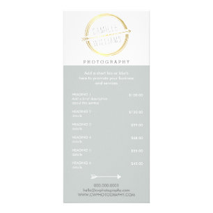 PRICE SERVICES modern arrow logo rustic gold grey Rack Card