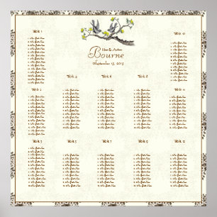 Price Starts at $12.80 Ivory Vintage Birds Yellow Poster