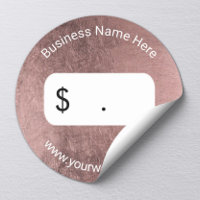 Price Tag Modern Rose Gold Leaf