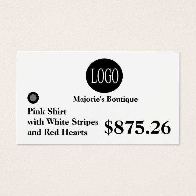 Price Tags Customisable Retail Sales Tag (Front)