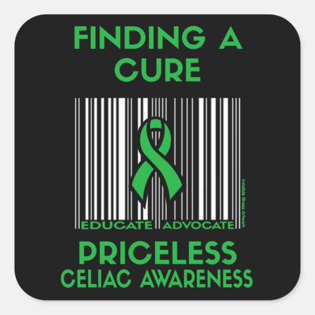 Priceless...Celiac Square Sticker (Front)