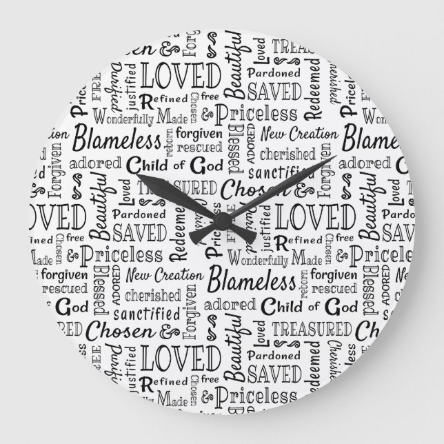 Priceless Christian Words of Affirmation Large Clock (Front)