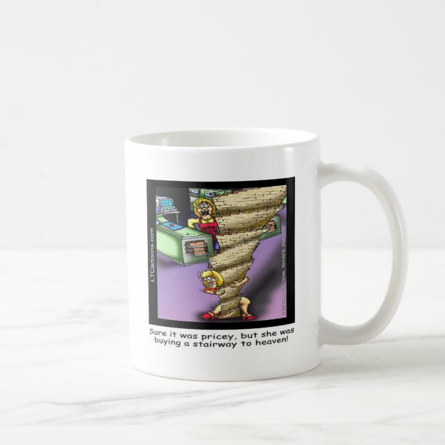 Pricey Heavenly Stairway Funny Coffee Mug (Right)