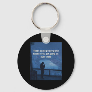 Pricey Pond Hockey Outdoor Ice Rink Tee For Hockey Key Ring