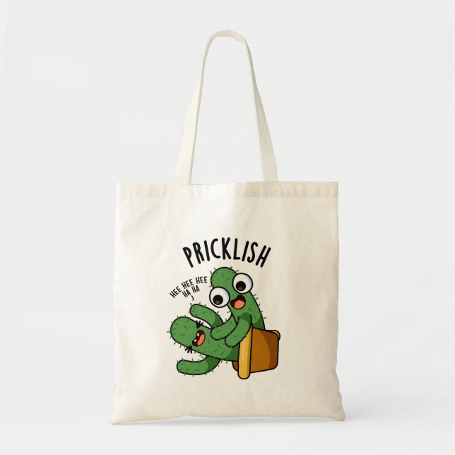 Pricklish Funny Cactus Puns  Tote Bag (Front)